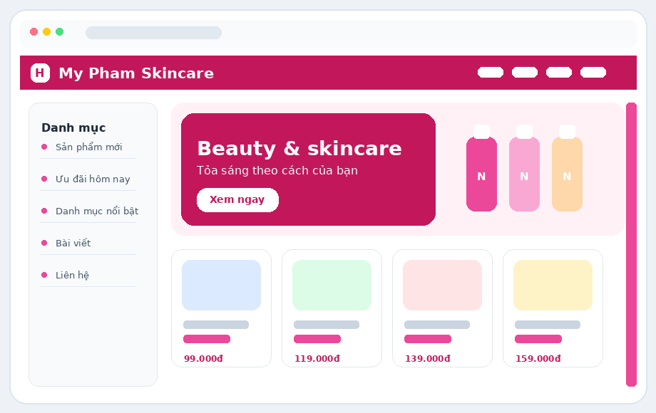 Mỹ phẩm Skincare Storefront